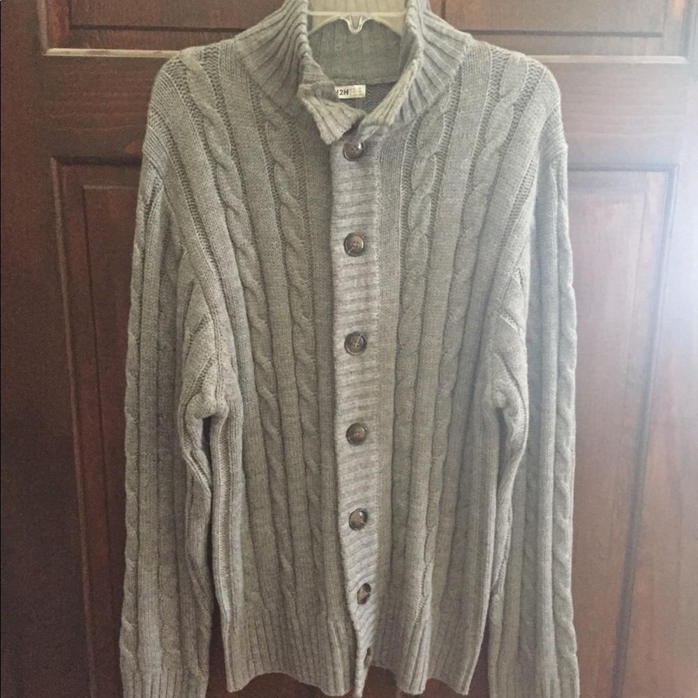 H2H Mens Casual Slim Fit Cardigan Sweater Knitted